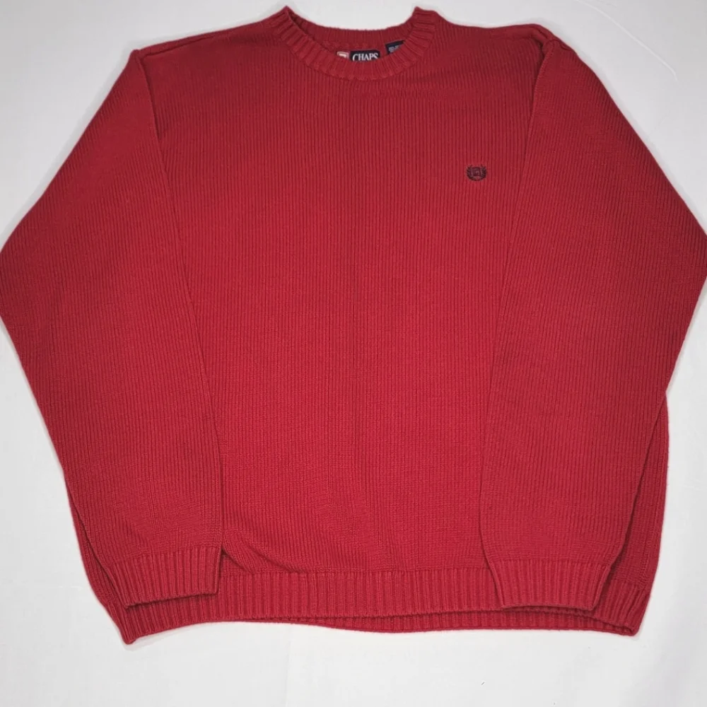 Big & Tall Chaps Red Cotton Sweater‎ Size 3XLT #0389